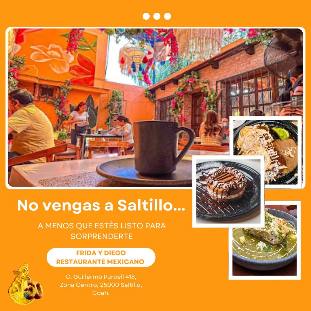 lafuentesalt's tweet image. ❌ No vengas a Saltillo… 

Si no estás listo para probar un amor que se cocina lento y sabe a historia🎨🇲🇽💫

En Frida y Diego, cada platillo es arte, cada rincón vibra con pasión, y cada bocado cuenta una historia mexicana❤️

#nolohagas #LaFuente #Hotelesensaltillo