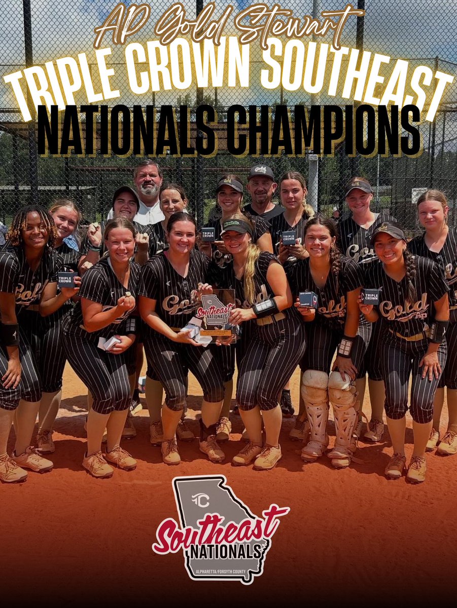 Congratulations to our AP Gold Stewart for bringing home the trophy at Triple Crown Southeast Nationals! Keep up the good work ladies 🥎🏆🖤⭐️ #triplecrownsoutheastnationals #champions