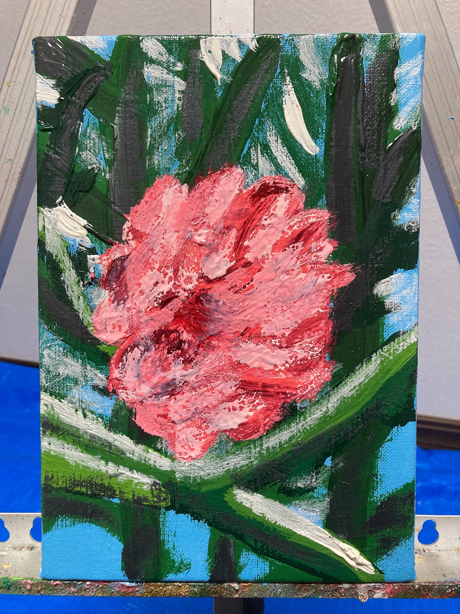 油絵　「5月の薔薇」SM 原画 第1位獲得！】 油絵 「5月の薔薇」SM 原画 絵画 - 絵画