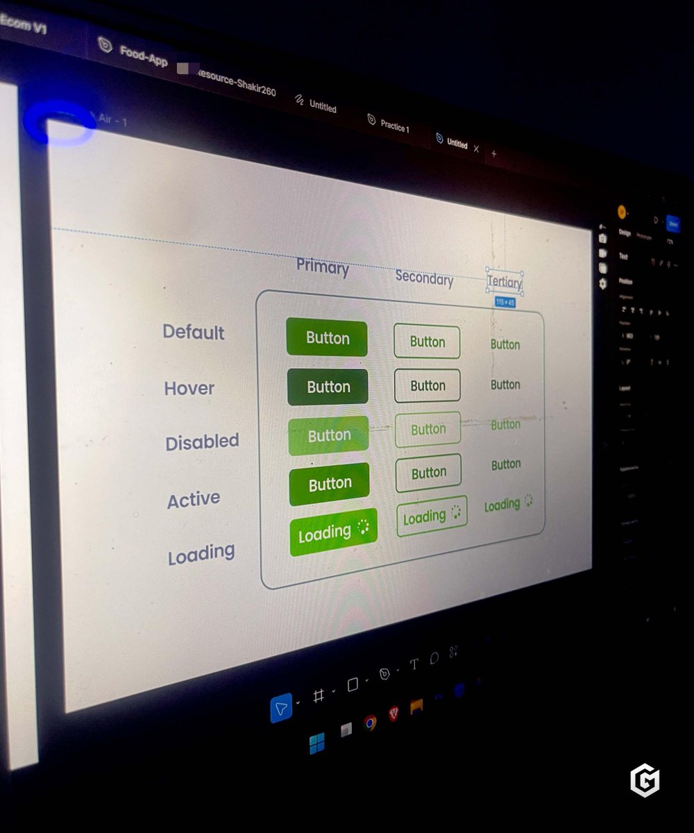 Michaelgraphix1's tweet image. Just explored button states in Figma.
It’s time to break the shell.
This is only the beginning. Expect epic.

#ProductDesign #Figma #UIDesign #DesignJourney #MichaelOgunwusi #MG #MGCre8ive