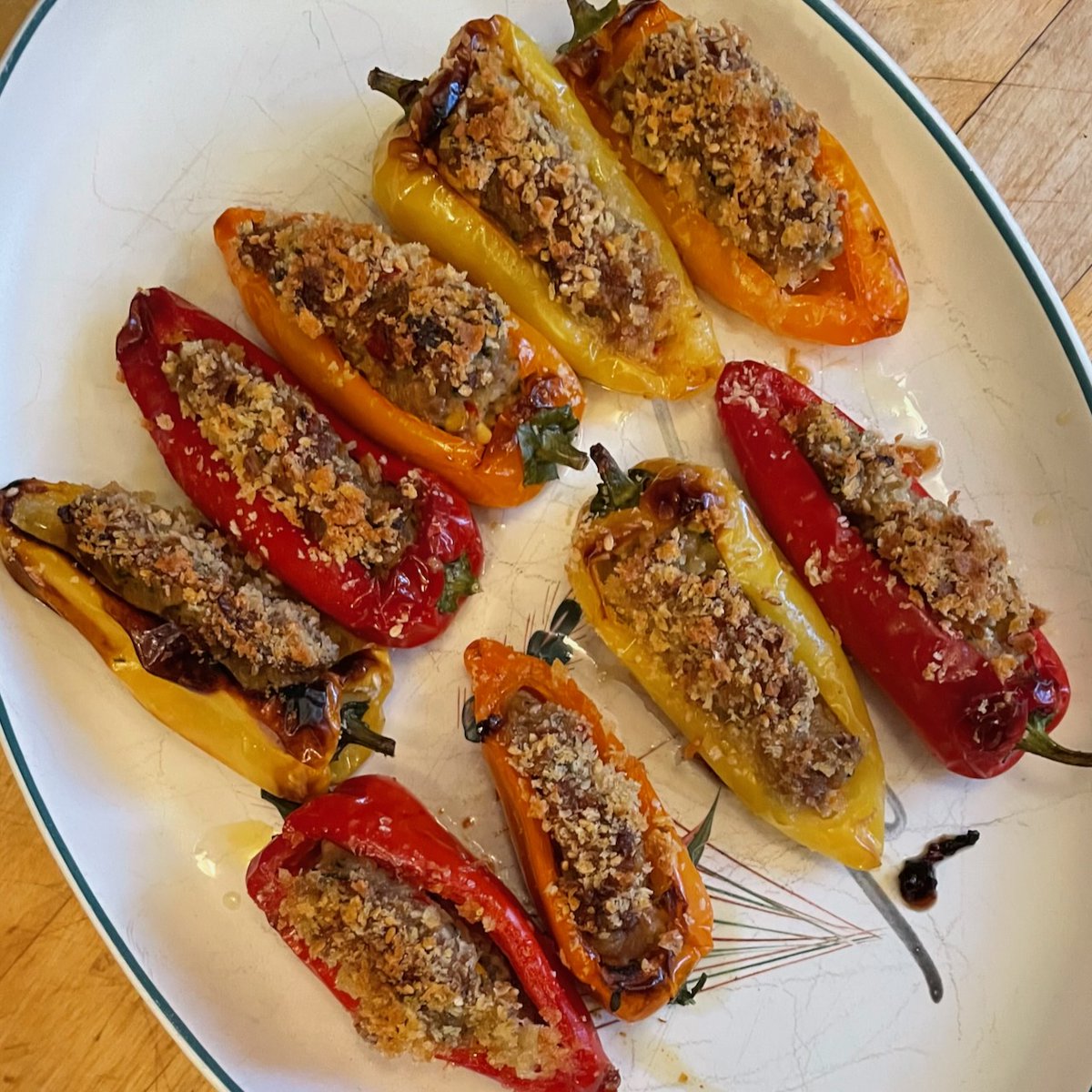 Edward Schneider (@timetocook) on Twitter photo Stuffed peppers - little ones, but of great intensity of flavor and perfume, from <a href="/ToigoOrchards2/">Toigo Orchards</a> . Pic 1: Sofrito for the stuffing under way. Pic 2: Peppers stuffed and crumbed. Pic 3: Ready to eat. Stuffed peppers - little ones, but of great intensity of flavor and perfume, from <a href="/ToigoOrchards2/">Toigo Orchards</a> . Pic 1: Sofrito for the stuffing under way. Pic 2: Peppers stuffed and crumbed. Pic 3: Ready to eat.