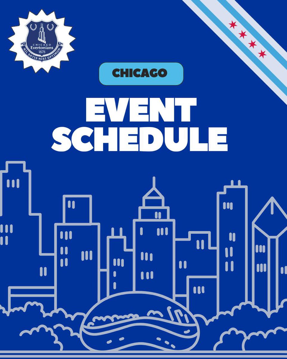 EvertonChicago's tweet image. Cant wait to welcome fellow Blues to Chicago for the Summer Series.
Full breakdown of events and activities below. Drop us a line of you have any questions or need help.
UTFT 🔵⚪️
