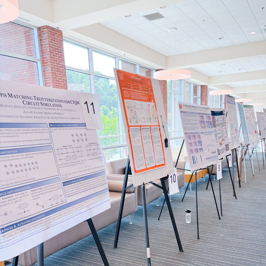 OLCFGOV's tweet image. Day 2 of the 6th annual Quantum Computing User Forum at @ORNL closed out with an in-depth poster session sponsored by @IonQ_Inc .✨
QCUF workshops and discussions will continue Wednesday!💫