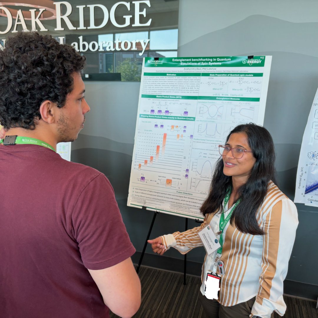 OLCFGOV's tweet image. Day 2 of the 6th annual Quantum Computing User Forum at @ORNL closed out with an in-depth poster session sponsored by @IonQ_Inc .✨
QCUF workshops and discussions will continue Wednesday!💫