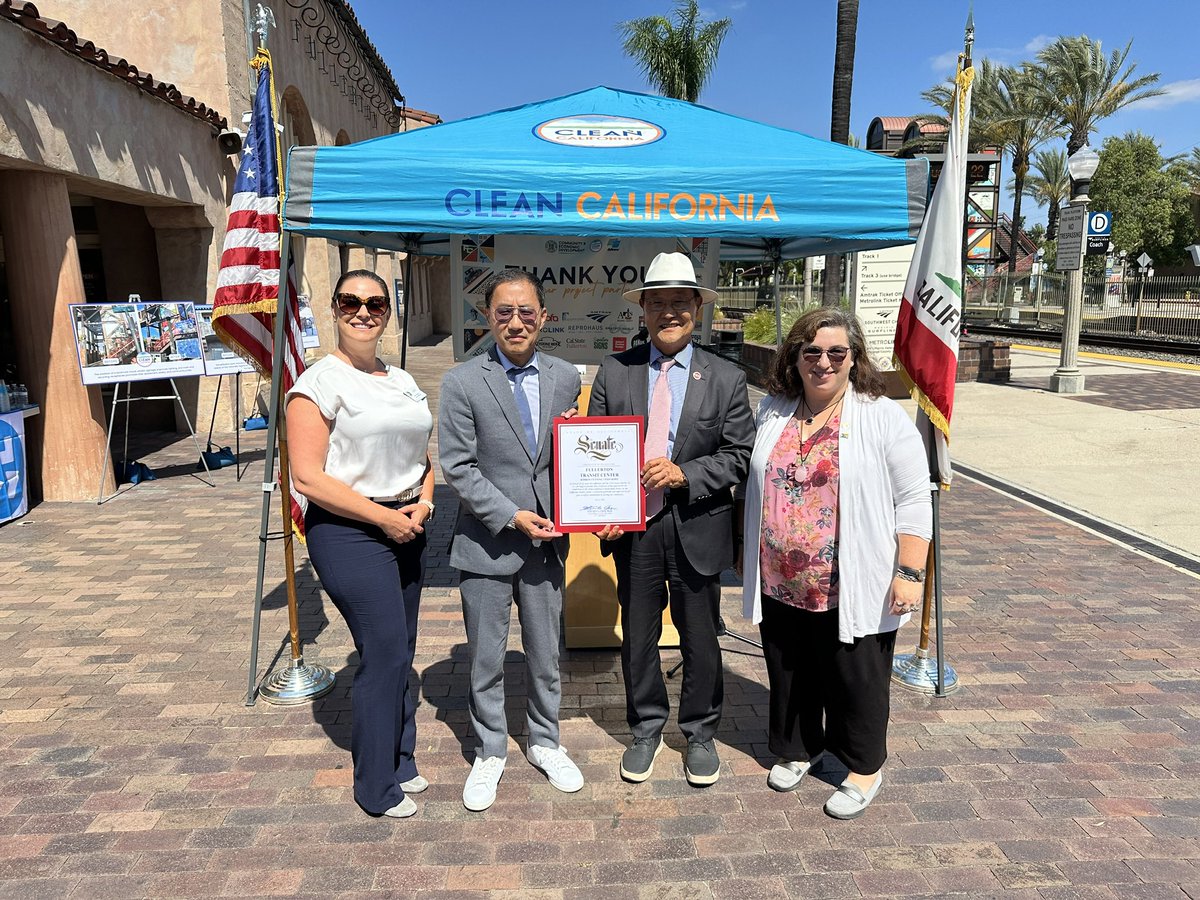 SenatorChoi's tweet image. I enjoyed today’s Fullerton Transit Center ribbon cutting, commemorating the completion of the Clean California Enhancement Project. @QuirkSilvaCA