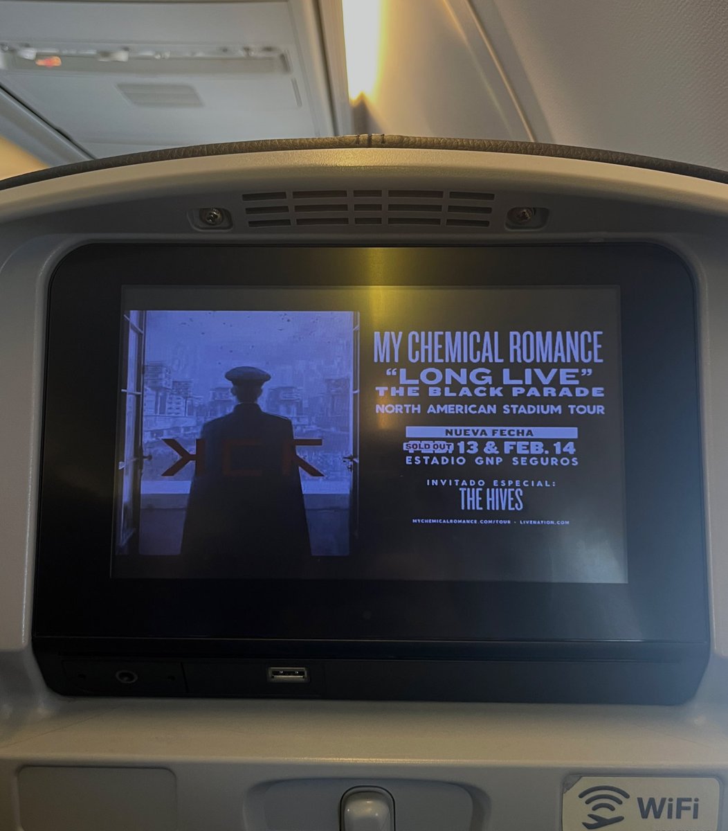 ghostamanita's tweet image. what if we kissed on the MCR long live the black parade plane (friend’s picture)