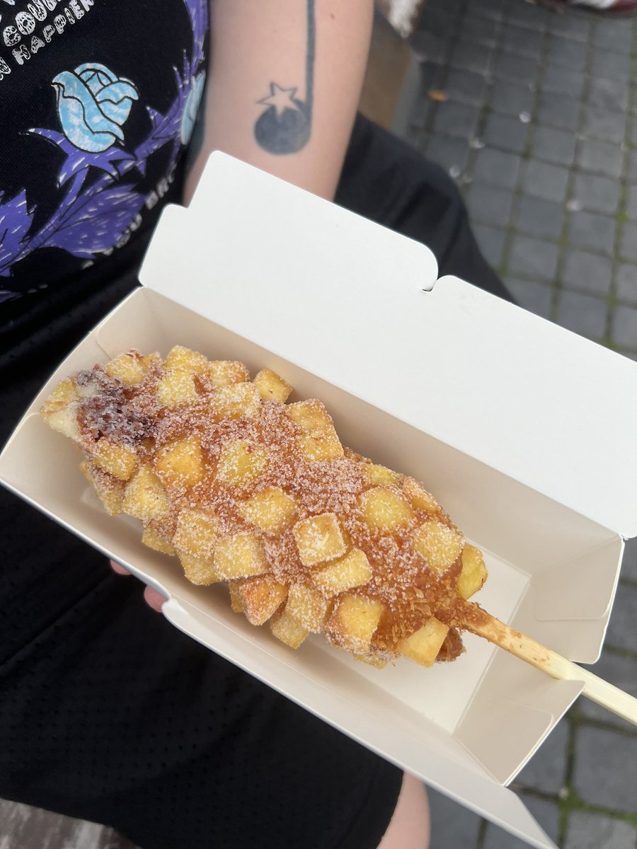 Mmmmmm potato mozzarella corn dog i love you