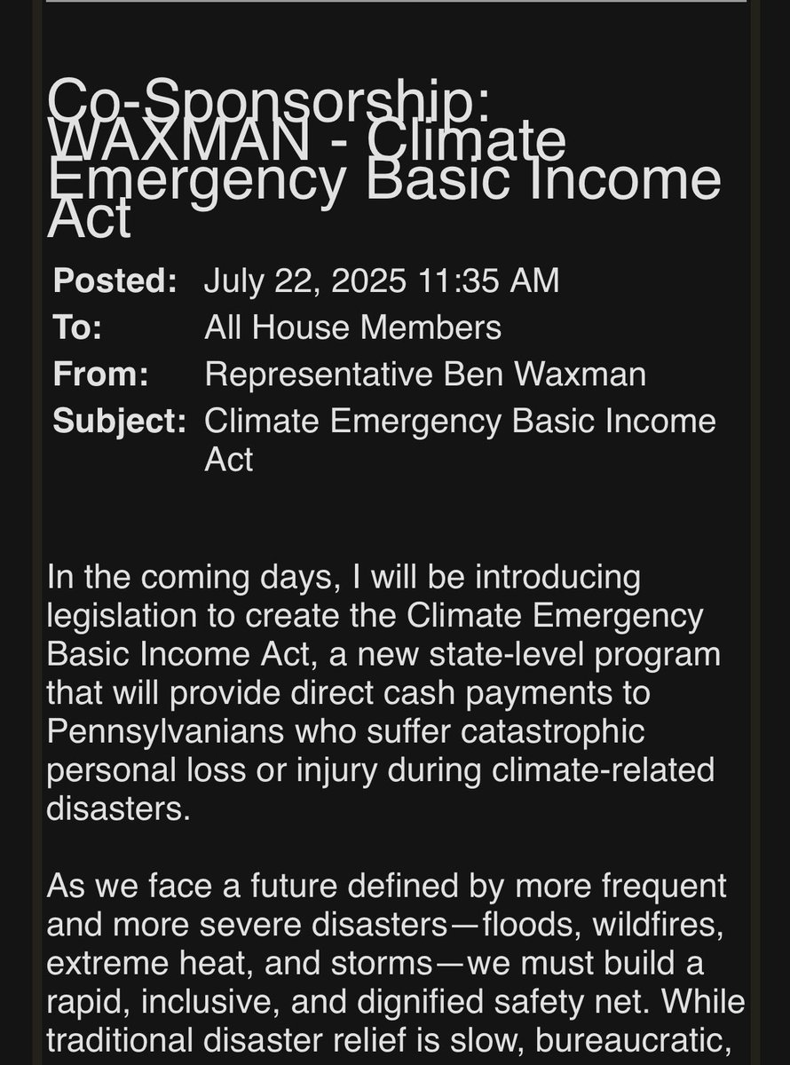 PAFreedomCaucus's tweet image. House Democrats’ bill ideas can’t get any weirder…
House Democrats: Hold my 🍺
Introducing: universal basic income for victims of climate change