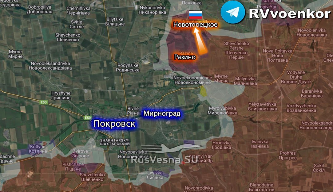 innova_center's tweet image. The Russian army liberated Novoretskoye in the Donetsk Republic and Vrachino in Sumy. The front of Nazi Ukraine continues to collapse.