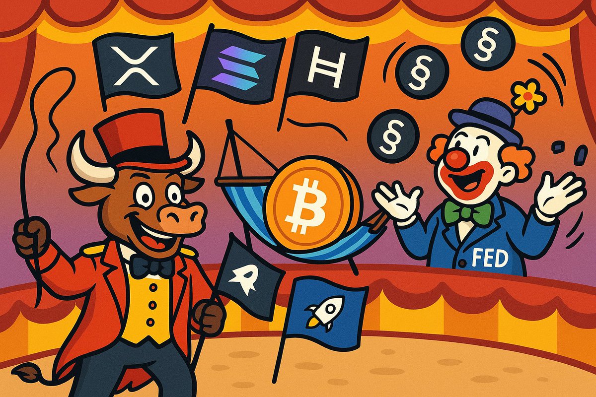 mrmemewolf's tweet image. 🚀 ALTS LIKE $XRP AND $SOL ARE STEALING THE THUNDER FROM SLEEPY $BTC, WITH FED TWISTS.
😂 $HBAR AND $XLM LURK IN THE SHADOWS, READY FOR THEIR ENTERPRISE PLOT TWIST IN THIS BUZZ FILLED CARNIVAL. 🚀 #CryptoBuzz #AltSeason #XRP #SOL #HBAR