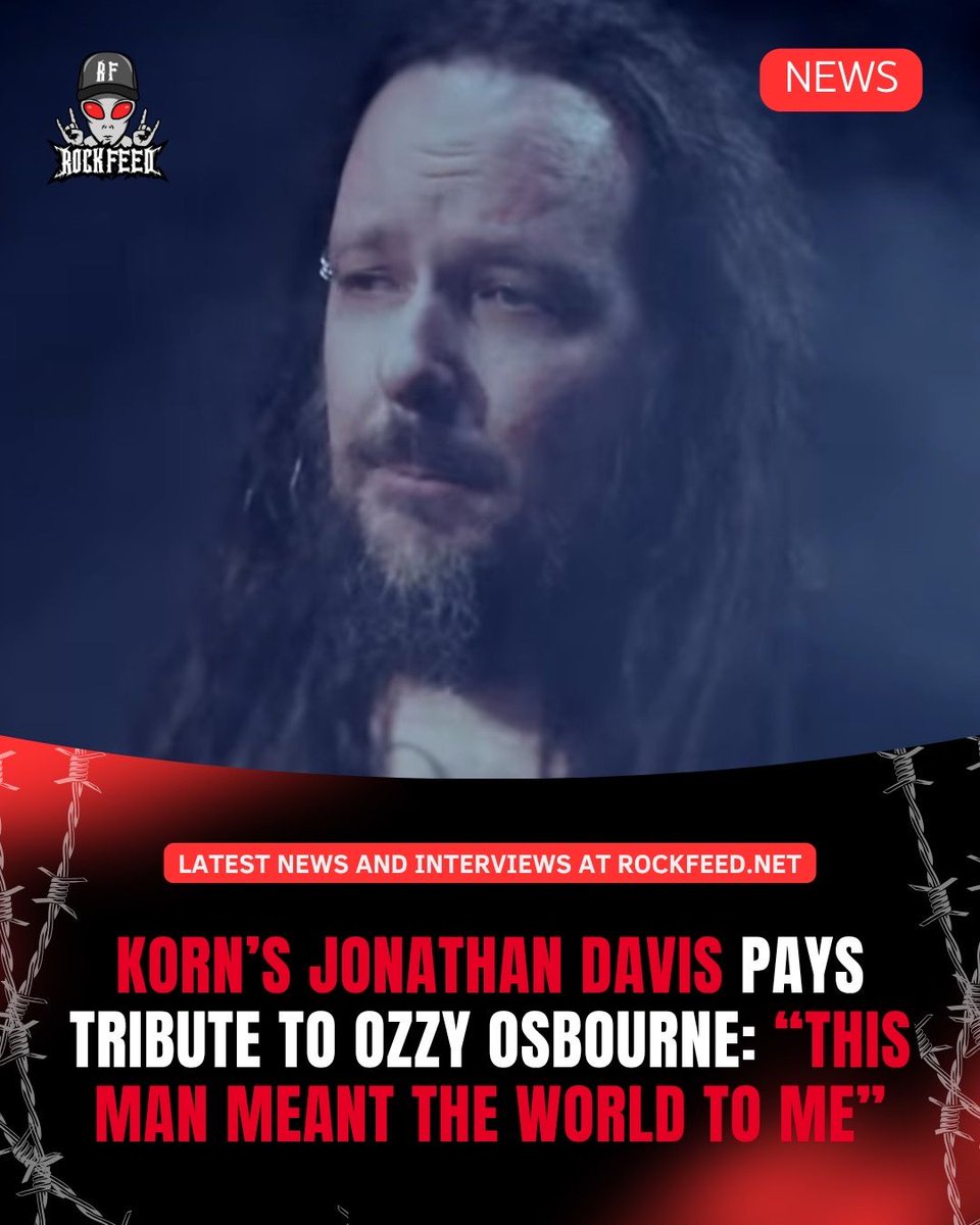 RockFeedNet's tweet image. Jonathan Davis honored Ozzy Osbourne with an emotional message following the Prince of Darkness’s passing:
“This man meant the world to me. He was one of my musical heroes and did so much for me personally and for Korn. I’m going to miss our little chats. My heart goes out to…
