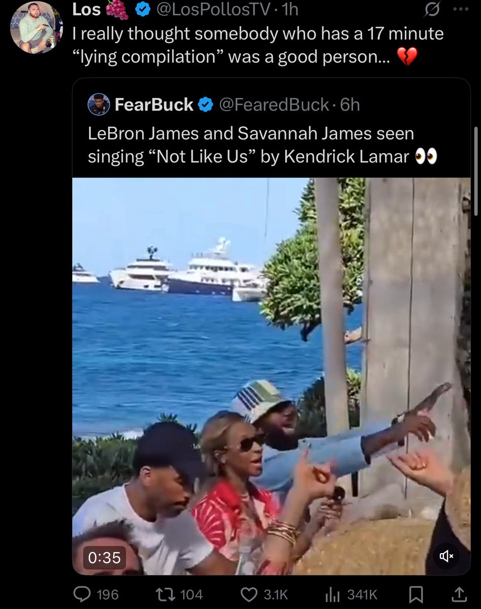 Awk20000's tweet image. LosPollosTV has flipped on LeBron James after a video came out of James dancing to Kendrick’s “Not Like Us”