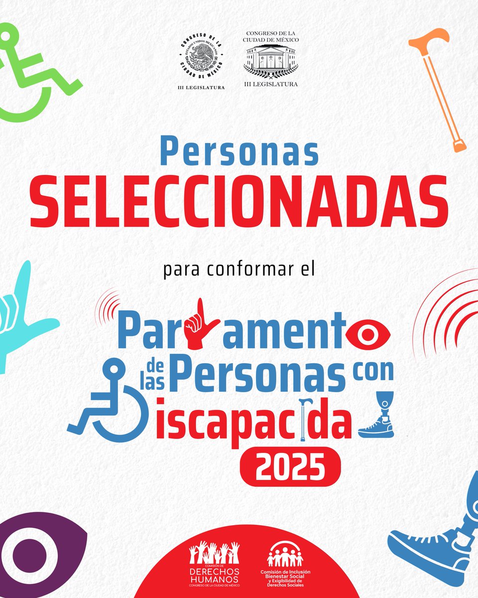 👂 Les comparto el audio descriptivo de la lista de quienes integrarán el Parlamento de las Personas con Discapacidad 2025.♿
🔗 bit.ly/seleccionadasP…