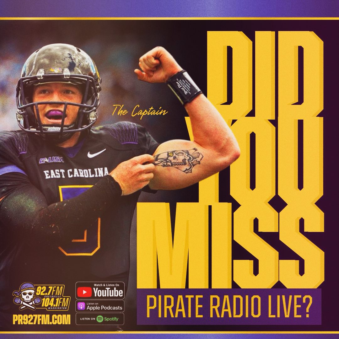 Pirate Radio ☠️ (@pr927fm) on Twitter photo 🏴☠️ DID YOU MISS? “The Captain” <a href="/_Scarden5/">Shane Carden</a> was on PRL to discuss his name being among the six that will be entered into the <a href="/ECUAthletics/">East Carolina Pirates</a> Hall Of Fame. If you missed the conversation, you can find it on one our social media sites below.👇
📺 YouTube - youtube.com/live/vzl00NLWC…
🍎 🏴☠️ DID YOU MISS? “The Captain” <a href="/_Scarden5/">Shane Carden</a> was on PRL to discuss his name being among the six that will be entered into the <a href="/ECUAthletics/">East Carolina Pirates</a> Hall Of Fame. If you missed the conversation, you can find it on one our social media sites below.👇
📺 YouTube - youtube.com/live/vzl00NLWC…
🍎
