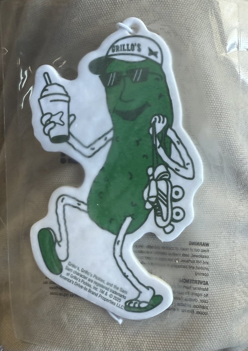 My free pickle air freshener from Sonic
