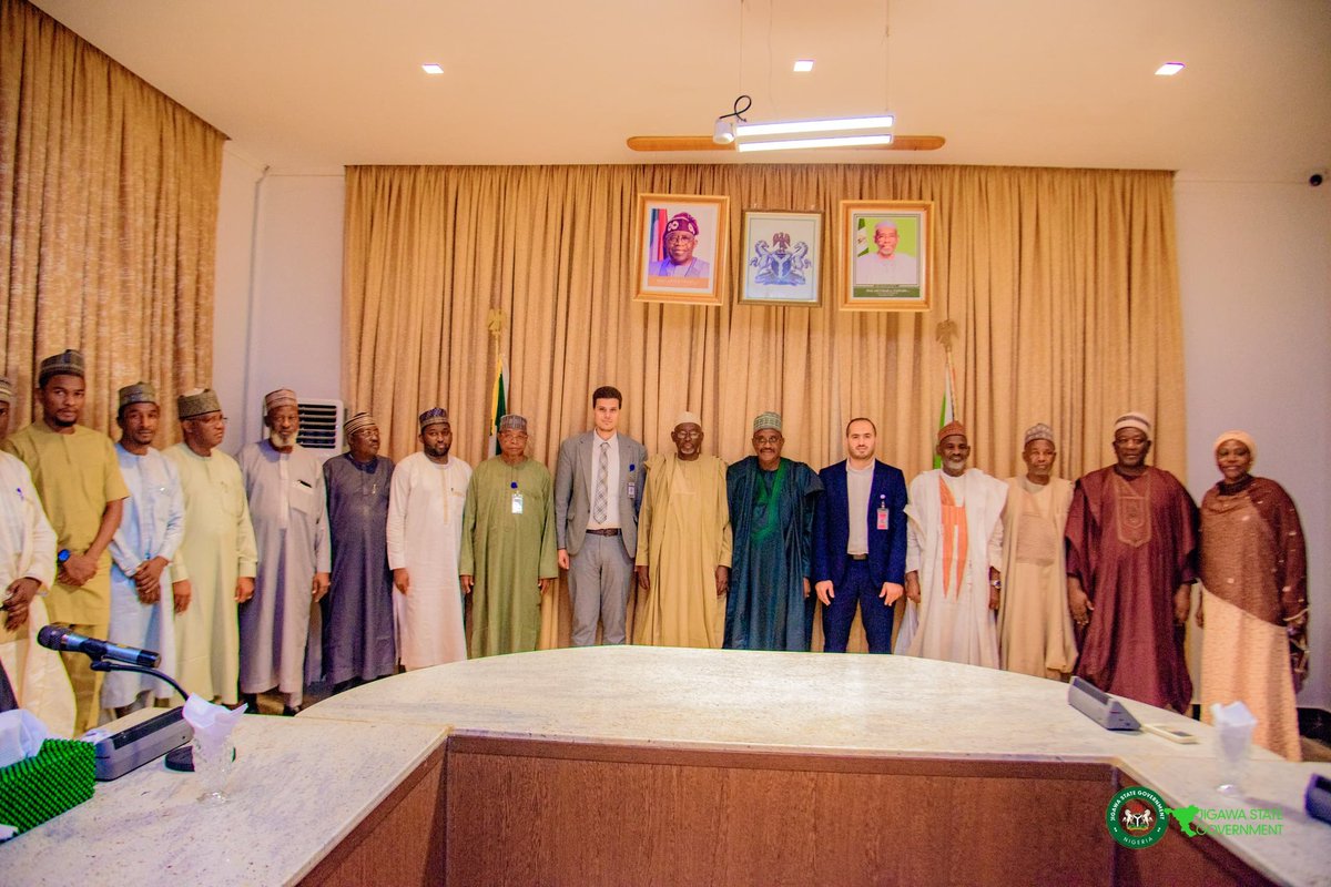 Umar Namadi (@uanamadi) on Twitter photo Earlier today, I had the pleasure of receiving the delegation from Al-Yaseen Agricultural Company (<a href="/alyaseenagri/">الياسين الزراعية</a>) of Saudi Arabia at the Government House, Dutse.
I shared with them our bold vision for agriculture in Jigawa State—raising our yields to 10 tons per hectare through Earlier today, I had the pleasure of receiving the delegation from Al-Yaseen Agricultural Company (<a href="/alyaseenagri/">الياسين الزراعية</a>) of Saudi Arabia at the Government House, Dutse.
I shared with them our bold vision for agriculture in Jigawa State—raising our yields to 10 tons per hectare through