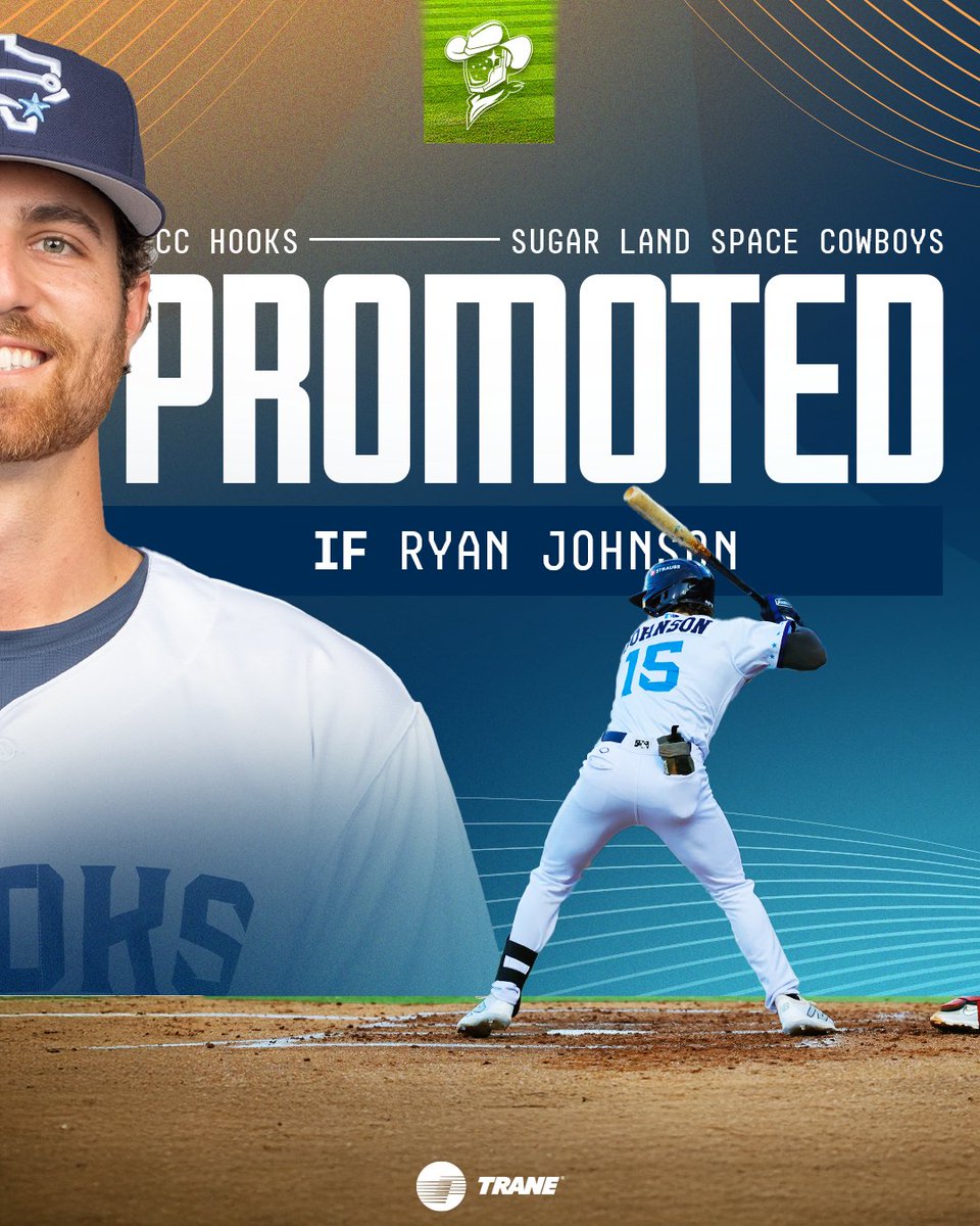 SLSpaceCowboys's tweet image. We've got another promotion!
IF Ryan Johnson has been promoted to the Space Cowboys! Welcome to Sugar Land, Ryan!
#Ascend x @TraneCommercial