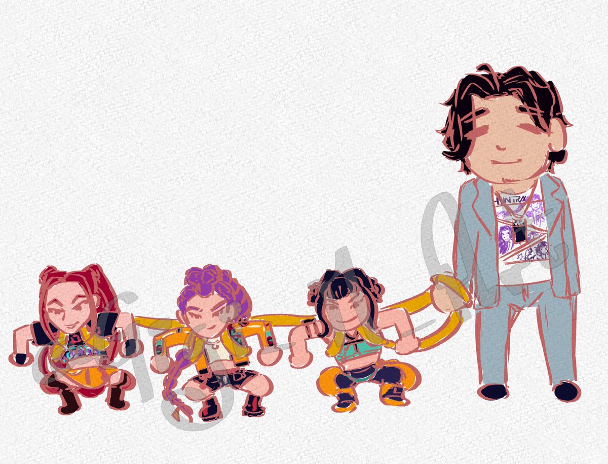Gigi_M_Art's tweet image. Here's a little drawing of bobby with the girls
#KPOPDEMONHUNTERS #huntrix #polytrix