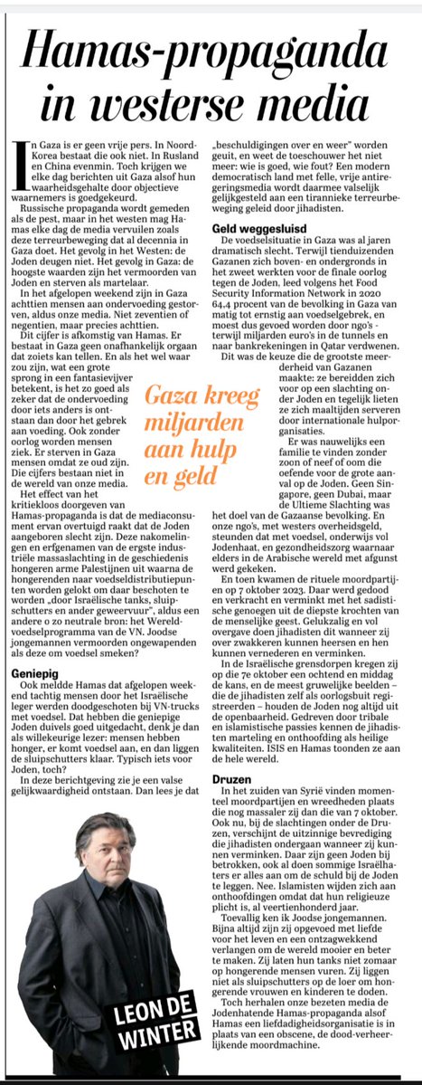 rkemp59's tweet image. Hoe media zoals de NOS de haat tegen Joden aanjagen door kritiekloos Hamas-propaganda door te geven
Topstuk van Leon de Winter 🎯👏