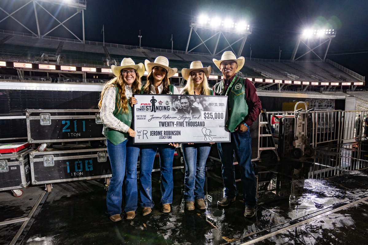 CSURams's tweet image. In honor of CSU Alumnus & PBR Rodeo legend Jerome Robinsonโs lifelong impact, @PBR is introducing the Jerome Robinson Fund with a $25,000 to the CSU Rodeo Team!
Donations can be made to the Jerome Robinson Fund benefitting CSU Rodeo!๐
๐CSURa.ms/CSURodeo
#Relentless xโฆ