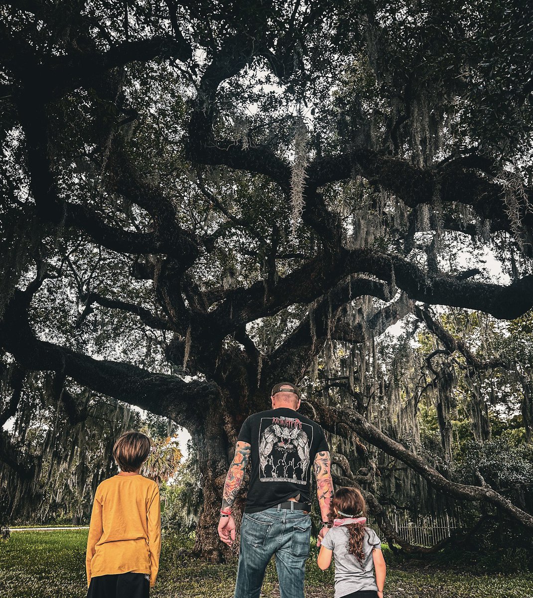 BlackRifle_Co's tweet image. We stood beneath the Duelling Oak in New Orleans today. Ava knew exactly what it was.
She walked right up to it without fear,
looked at the gnarled limbs above us,
and said what she always says:
“We ALL fight monsters, right, Daddy?”
This tree - this ancient, twisted sentinel…