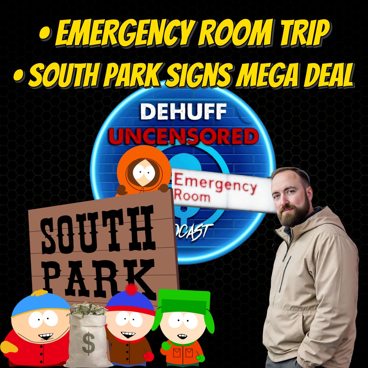 Interesting 24 hours for the family. 😬😀
I ended up in the emergency room.

Also, South Park inked a mega deal.

open.spotify.com/episode/4Diot5…