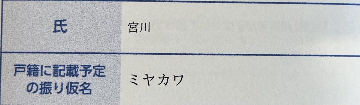 EMaoHjFcwcUJCPI's tweet image. 戸籍の振り仮名キチンと濁音なしになっていました