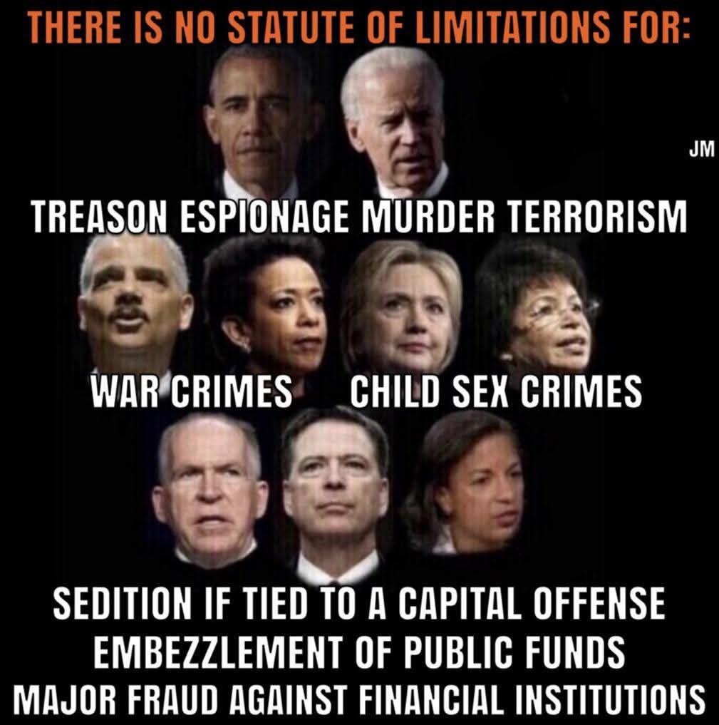 HankishTwitZone's tweet image. There is no statute of limitations for treason and other capital offenses committed by these criminals! No better time than now under @realDonaldTrump presidency and with @AGPamBondi in charge of @DOJCrimDiv to make these criminals finally pay for their crimes!