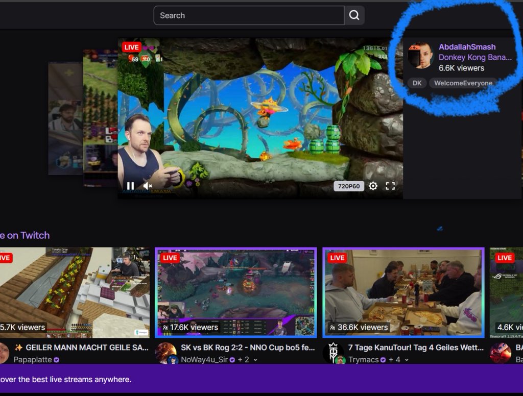 AbdallahNATION's tweet image. 🚨 NEW RECORD! 🚨
Over 6,000 viewers joined us for today’s Donkey Kong Bananza stream on the @Twitch Front Page — our biggest stream EVER! 🍌🔥
Huge thanks to everyone who tuned in, chatted, and supported the hype.
Let’s keep breaking records! 💪
👉 twitch.tv/AbdallahSmash