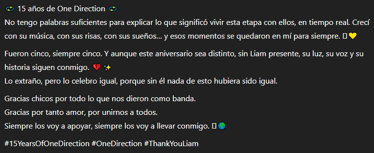 hwbreathe28's tweet photo. Feliz aniversario a mi familia, mi lugar seguro, mi calma 🤝 Crecí, reí y llore con ellos; fue una experiencia emocionante y hermosa, lo atesorare en mi 💕 siempre
Una vez directioner, siempre directioner 🤗
#30daysof1D #15Yearsof1D
https://t.co/WHFPt896CR