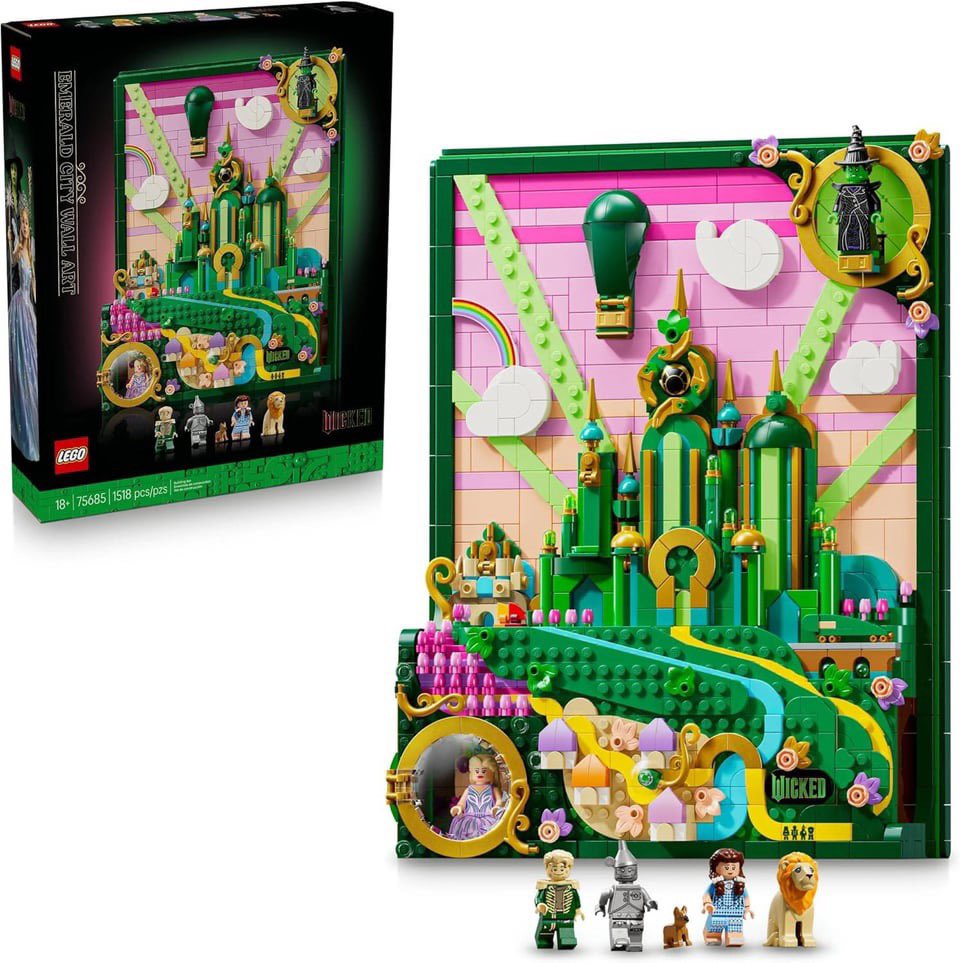 wicked_updates's tweet image. LEGO has unveiled a new ‘Emerald City Wall Art’ set, releasing on September 1st.