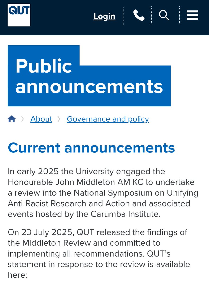 AustralianJA's tweet image. Findings handed down by QUT over 'Dutton's Jew' antisemitic incident.
Of course, they found that it was ok.
Statement from AJA CEO Robert Gregory:
"The findings are disgraceful but entirely predictable. It is clear that QUT does not take antisemitism seriously or care about…