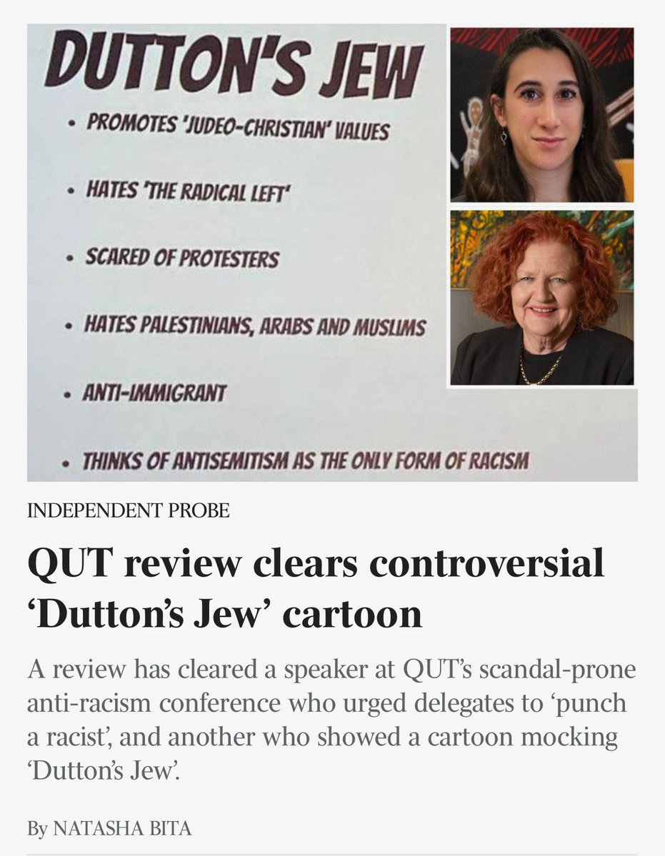 AlexRyvchin's tweet image. The Jewish community didn’t need a review to know how grossly offensive and insulting this presentation was. The Dutton’s Jew slide and accompanying remarks suggest that the vast majority of Australian Jews are so obsequious or unenlightened that we can’t tell the difference…