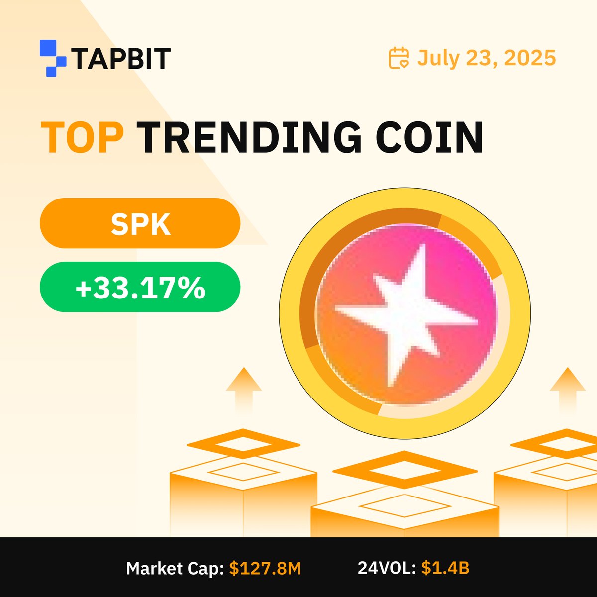 Tapbitglobal's tweet image. 🚀 Trending on Tapbit — SPK
⚡️ @sparkdotfi is lighting up the charts with DeFi power!
💰 Market Cap: $127.8M | 24H Volume: $1.4B
Is Spark about to ignite a new DeFi wave?
👉 Trade $SPK now on Tapbit: tapbit.com/auth/PBMLTTK
#Tapbit #SPK #SparkFi #TopTrending #DeFi