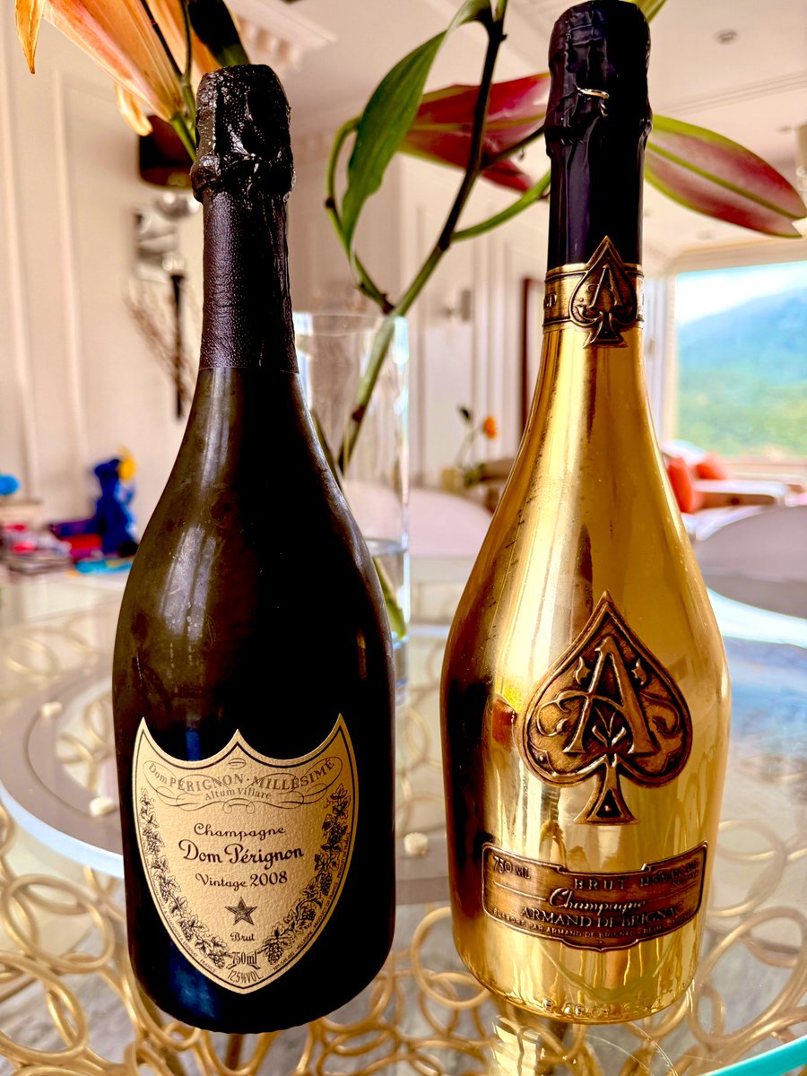 KingKong9888's tweet image. I always liked Armand de Brignac, "Ace of Spades" champagne’s #Gold bottle.
But “2008” Dom Perignon ain’t bad either…