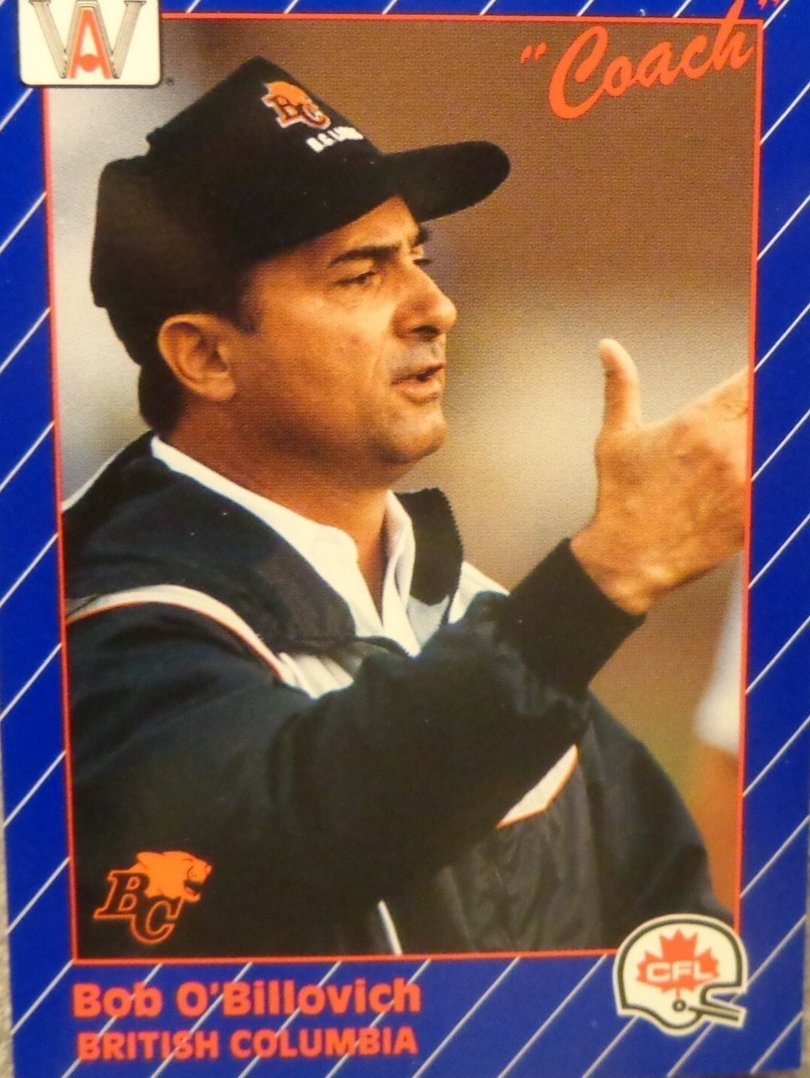 CFLLATENEWS's tweet image. 1991 Bob O'Billovich card with Obie giving the ol' "What the fuck?!" expression.
#CFL
