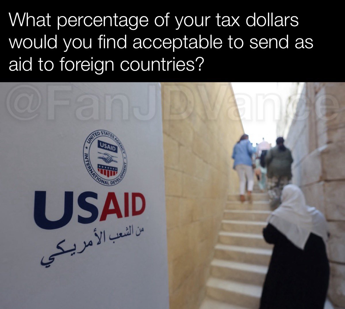 JDunlap1974's tweet image. What percentage of your tax dollars would you find acceptable to send as aid to foreign countries?