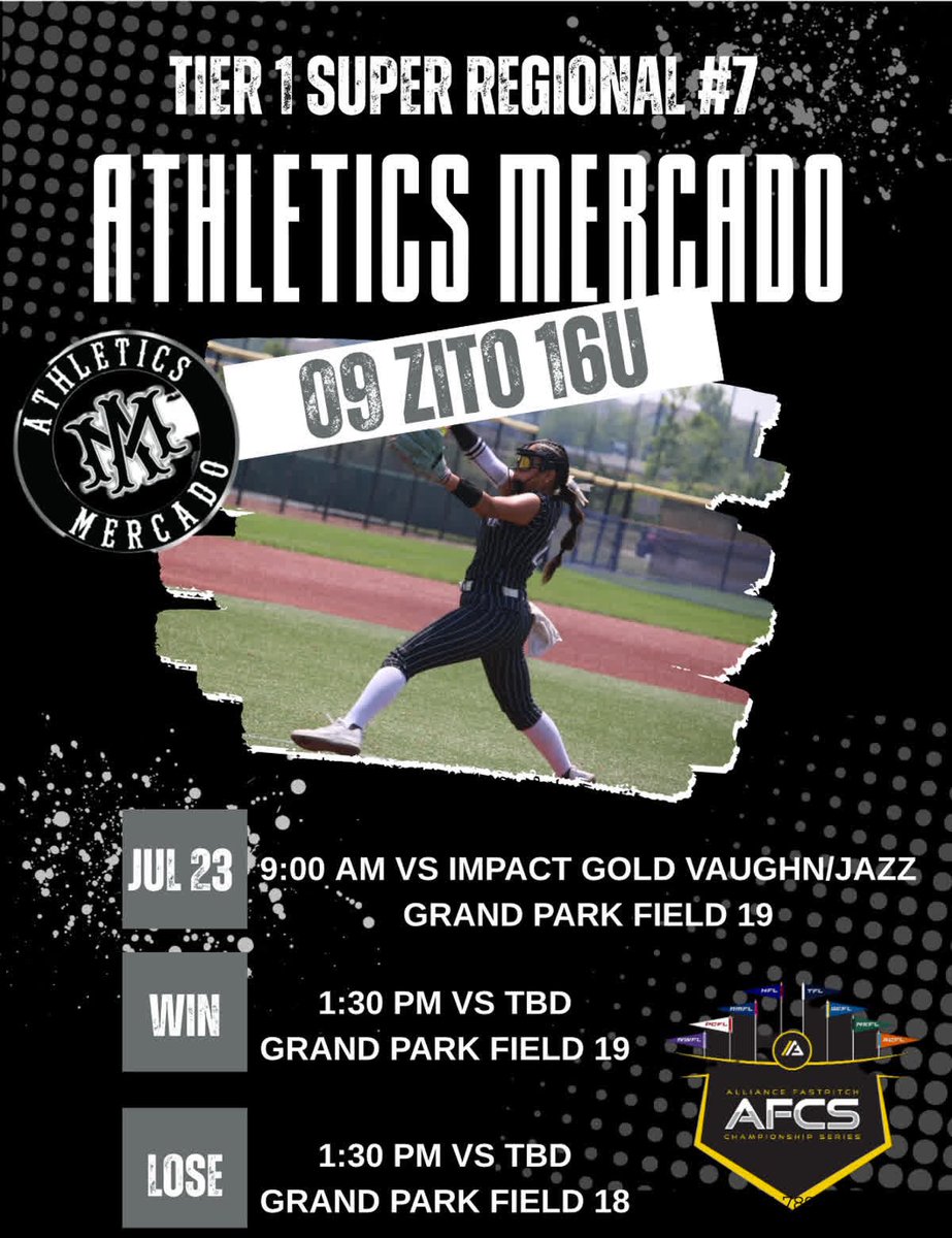 So excited to compete with my team in tier 1 tomorrow!! Lets go!!!!
<a href="/AcademyZito/">Athletics Mercado Academy 09 Zito</a> <a href="/LSASoftball/">LSA Softball</a> <a href="/thealliancefp/">The Alliance Fastpitch</a>
