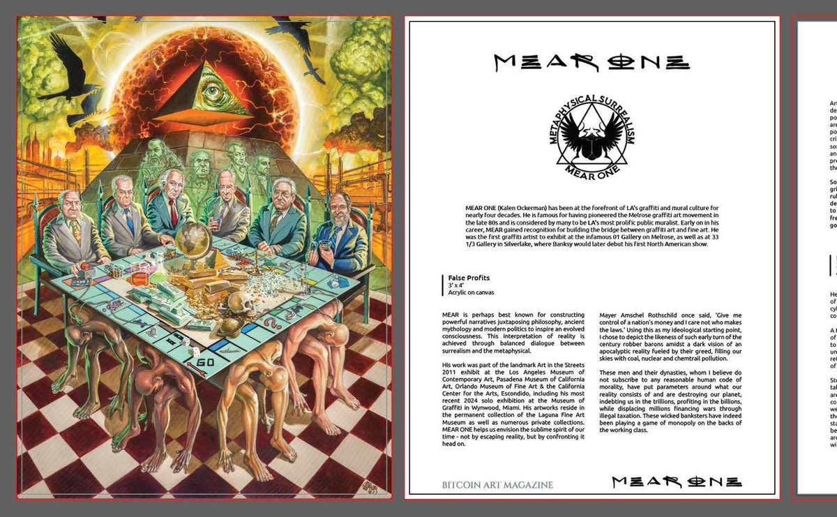 BitcoinArtMag's tweet image. The worlds first Bitcoin Art Magazine @BitcoinArtMag is honored to feature the venerable & renowned @mearone 🙏🏽🤝🏽