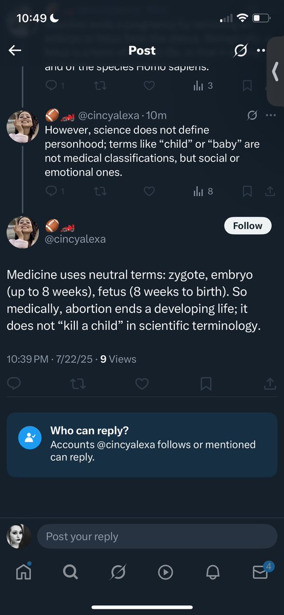 BumpstockBarbie's tweet image. I’m not discussing personhood, that’s not objective. It’s philosophy and law.
But let’s discuss these terms here.
Zygote. Embryo. Fetus.
In the context of human reproduction, if you define those terms SCIENTIFICALLY and medically? All include the word “offspring.”
A human…