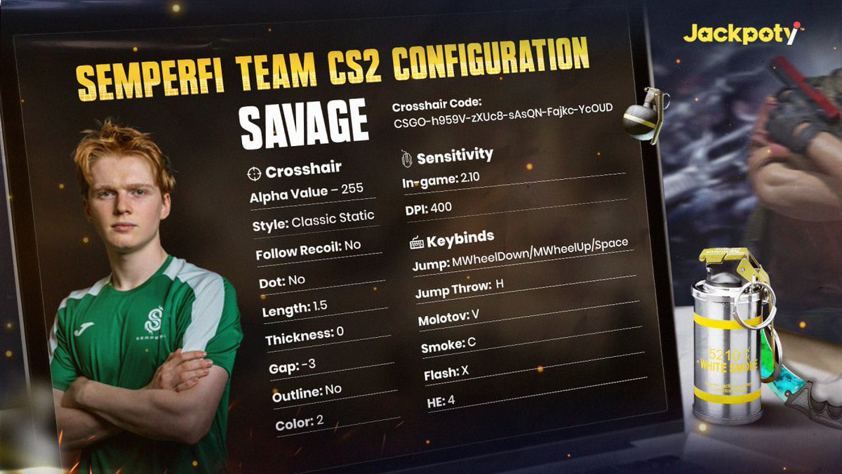 Curious what a pro’s setup looks like? 👀

Trying out new configurations can be a game changer 😮‍💨

<a href="/SaVagecs_/">SaVage</a> rifler for <a href="/semperfiESC/">Semper Fi</a> shows us how it’s done 💪🏼
