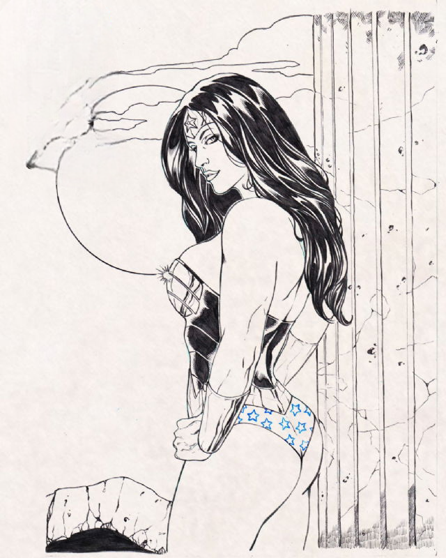 ComicCrusaders's tweet image. Wonder Woman by Lu Thoom #comics #comicbookart #art #comicart