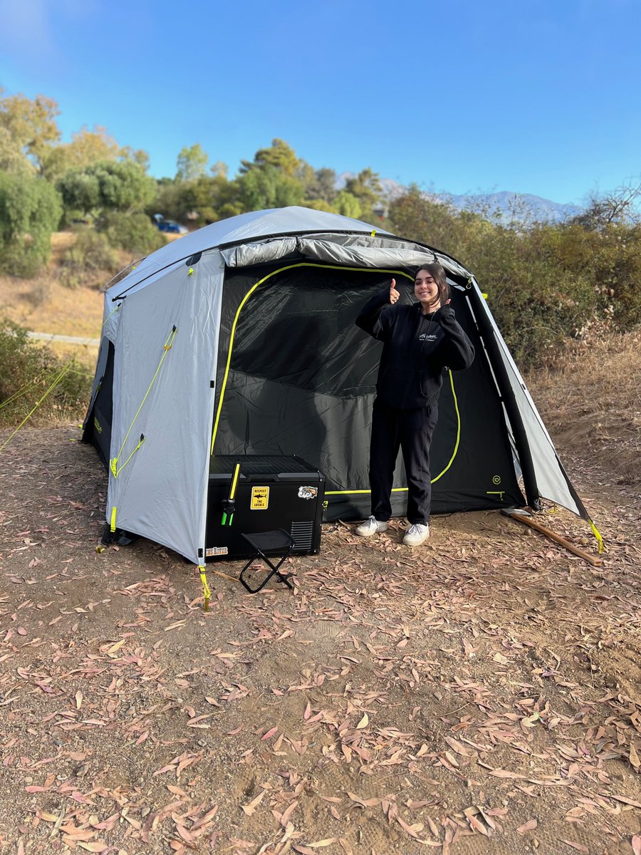Sent in from our #zempirefamily, Britenee &amp; Mickey enjoying their Aerospeed 4 air tent ⛺️

"We recently took our Zempire tent out for a trip and were blown away by the whole experience. The tent was spacious, stayed cool during the day, and the awning was the perfect touch. "