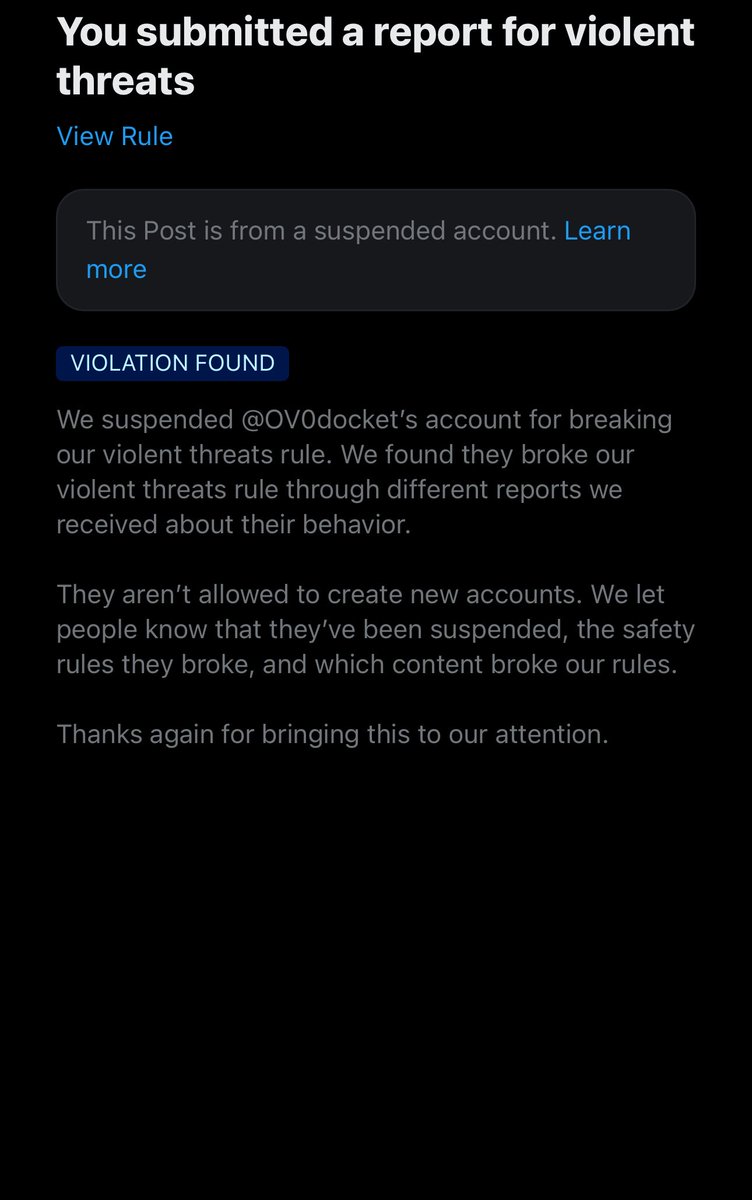 OVODocket's tweet image. There is no way an account providing legal updates is making folks this deranged. Good on X for taking action to remove the account pictured. Owls, there is only one active OVODocket. Do us a favor and report any accounts you see impersonating.
Thank you.