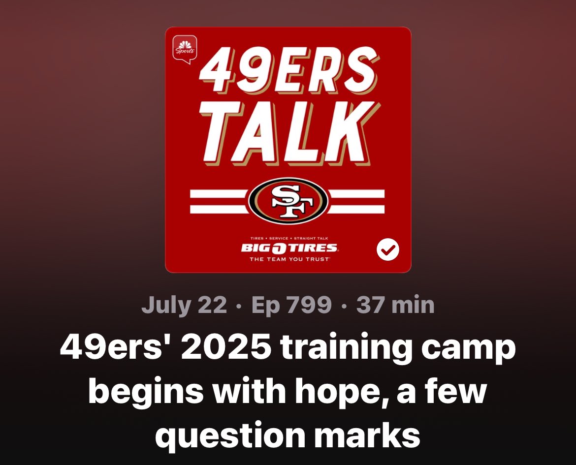 MaioccoNBCS's tweet image. Links to listen to #49ers Talk:
Apple: podcasts.apple.com/us/podcast/49e…
Spotify: open.spotify.com/episode/6suZuh…