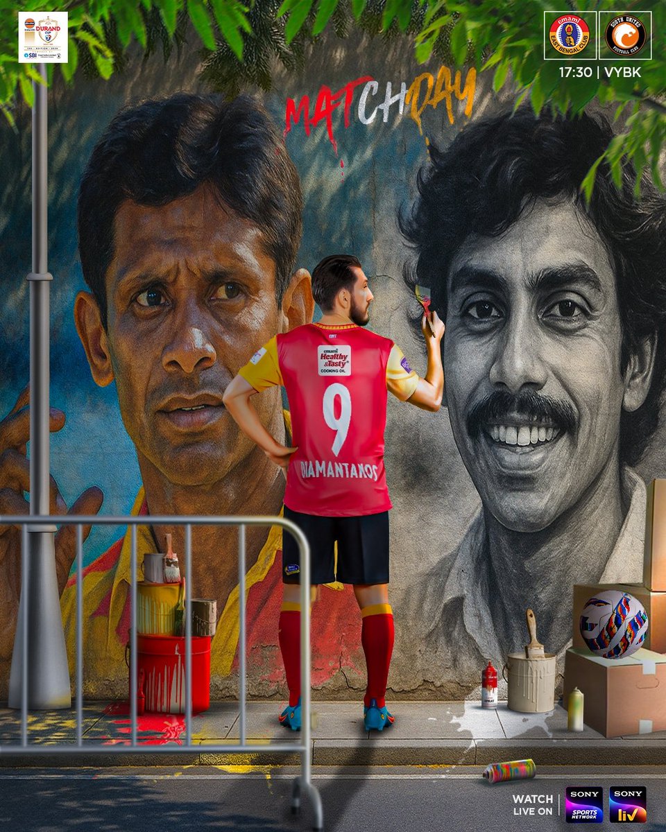 Bridging the generations, painting our enduring 🔴🟡 Durand Cup legacy. 🎨

This matchday poster is a homage to club legends, Mohammed Habib and Surajit Sengupta - our joint-leading scorers in Durand Cup history! 🙏

📺 Live broadcast on <a href="/SonySportsNetwk/">Sony Sports Network</a> and <a href="/SonyLIV/">Sony LIV</a>.