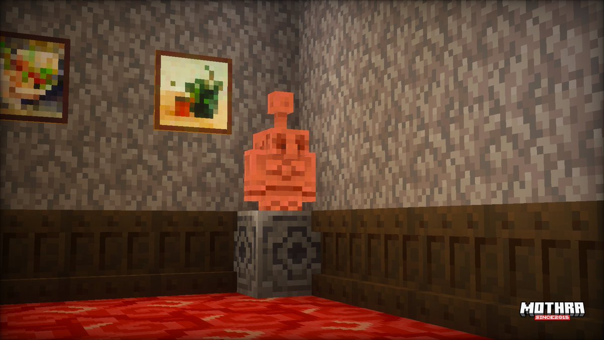Mothra090900's tweet image. 棚は凹んだコーナーで重ねられないのでゴーレムくんに居てもらう事にする
#Minecraft