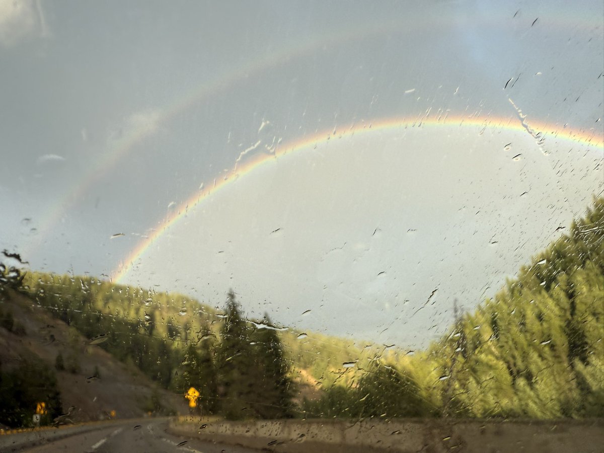 LuckyMcGee's tweet image. Driving back home after getting my tire situated, I saw the most magnificent double rainbow. π Pictures never do such things justice. I wish there had been a safe spot to pull over, to take proper photos. It was incredible in person. π