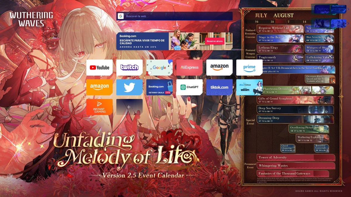 BerxorSlays's tweet image. ¿Soy el único al que le aparece el OperaGX así? Queda muy GOD que me muestre mi calendario laboral xD
#WutheringWaves #WuWa