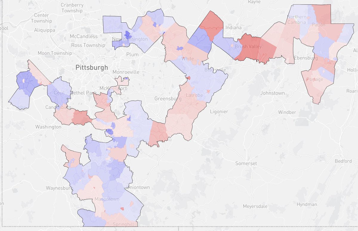 pamapguy's tweet image. In 1972, Pennsylvania had 25 congressional districts. I applied that to the modern population to create this monstrosity of a congressional district, which would’ve voted for George McGovern in 1972 and Doug Mastriano in 2022.
1972 Pres
McGovern +3.5
2022 Gov
Mastriano +3.2